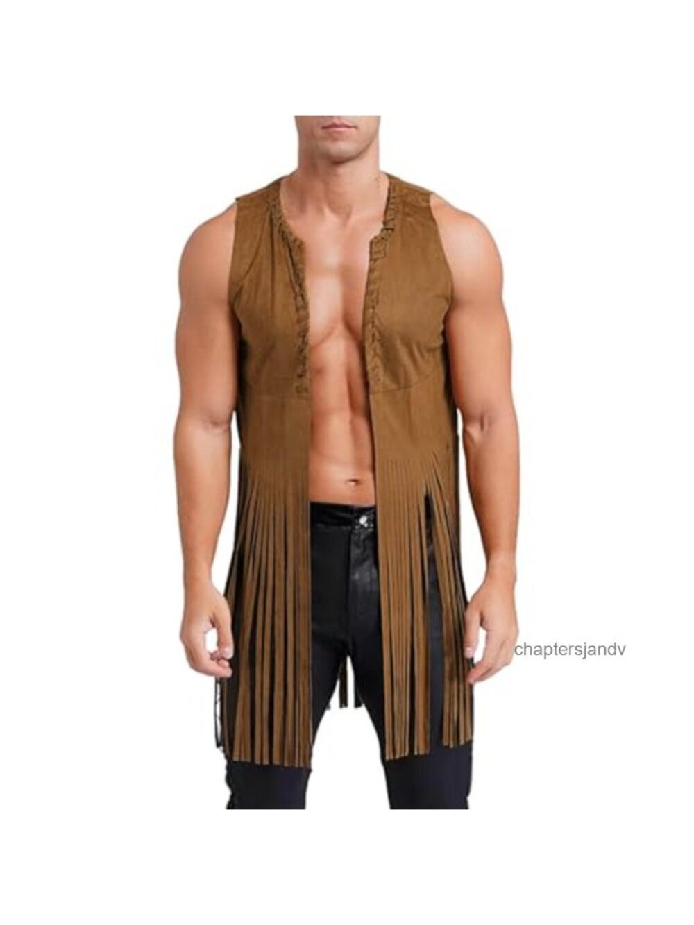 Faux Suede Fringe Vest Long Tassel 70s Hippie Western Boho Cardigan